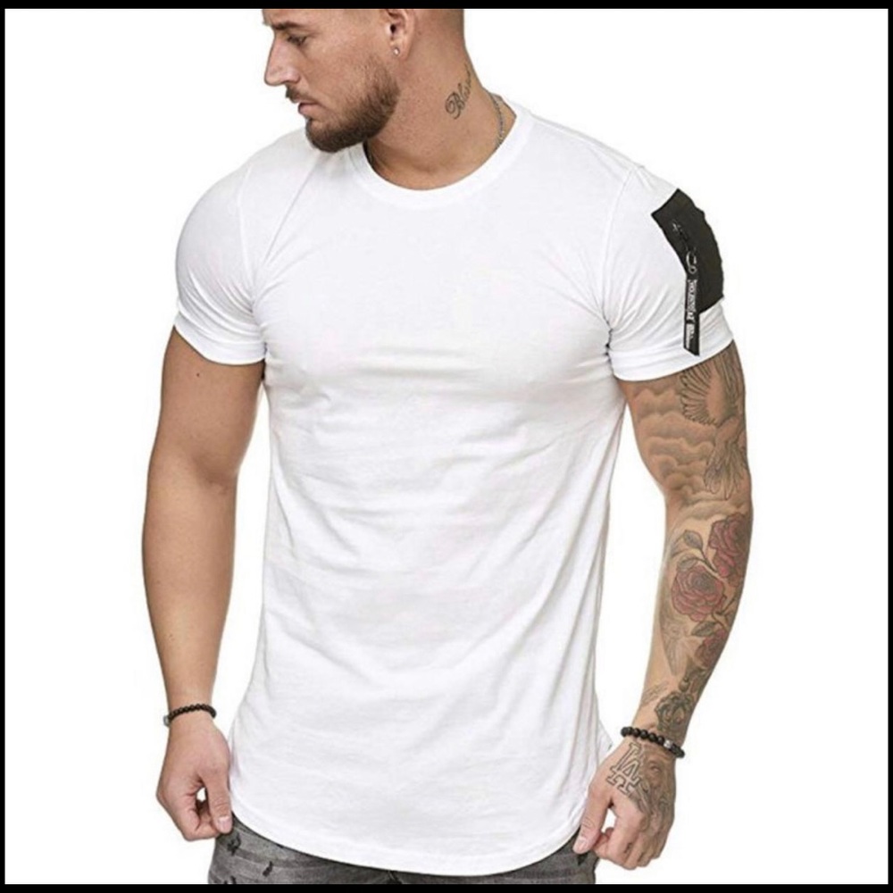 Mens White Fitness Tee